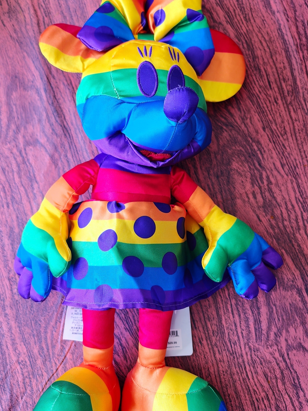 Rainbow Polka Dot Minnie Mouse Plush Toy - Multi